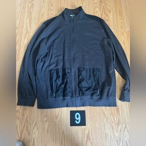 Men's Black Calvin Klein Zip Up Jacket 2XL